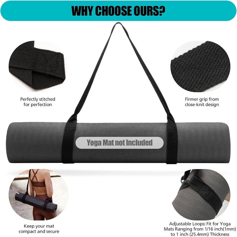 CINDALOG Yoga Mat Carrier Strap, Adjustable Thick Straps Sling for Carrying Large Mats, Stretching Band - Image 5